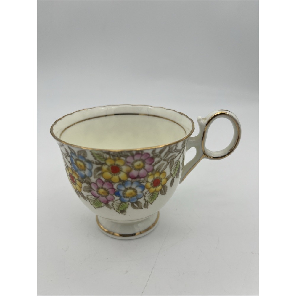 1928‎ Delphine China Tea Cup & Saucer-full size-mixed floral - Picture 7 of 10
